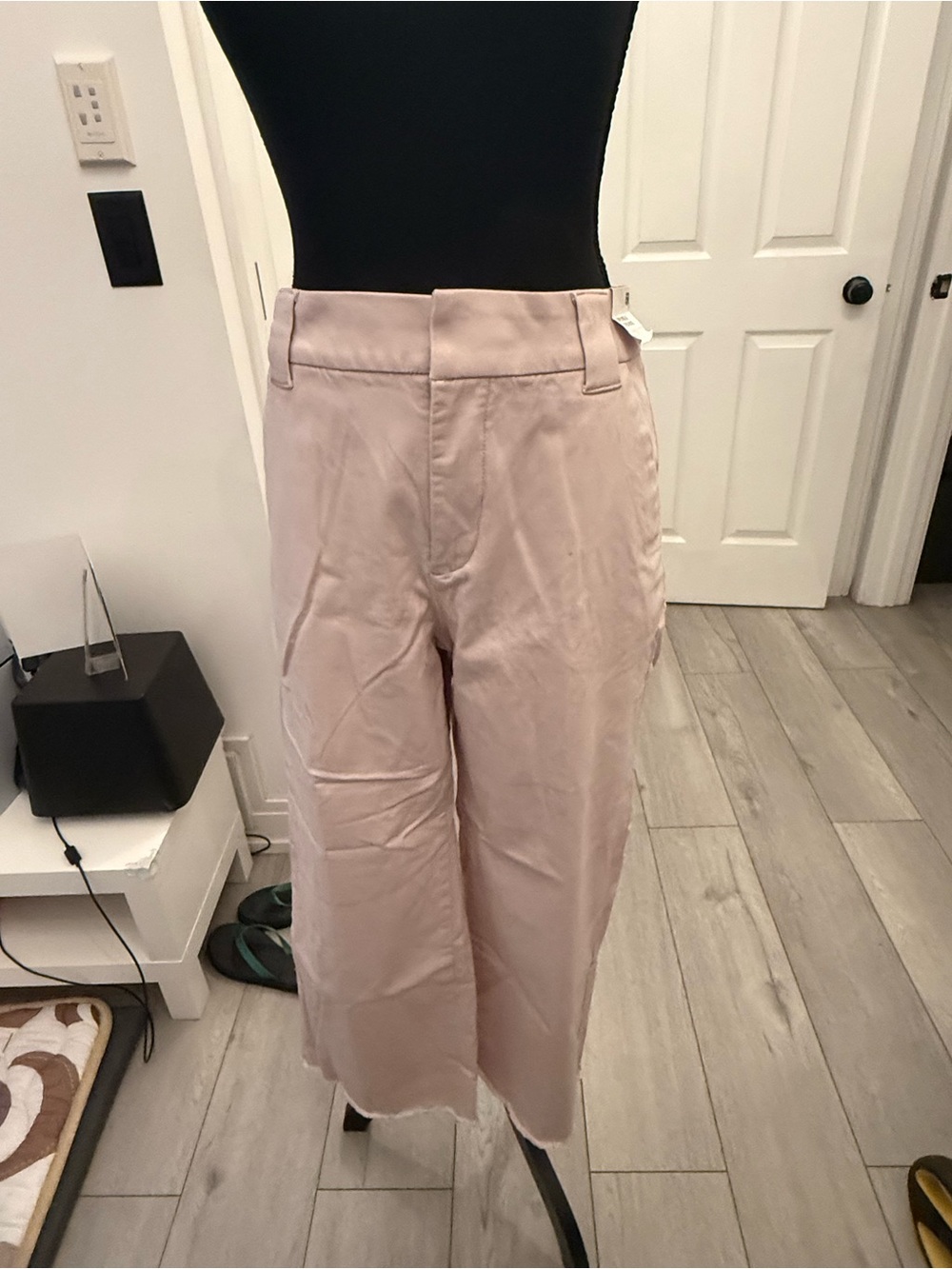 Express Wide-Leg Crop Pants in Light Mauve